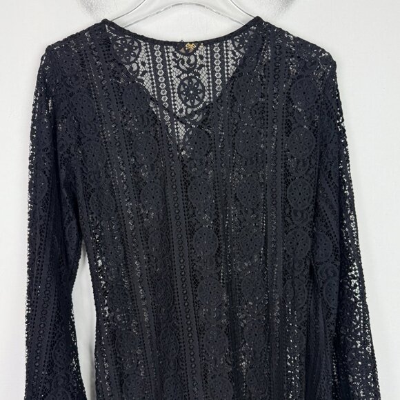 Pilyq Black Gold Noah Tunic Swim Coverup Dress Crochet Size M/L Medium/Large - Picture 11 of 14